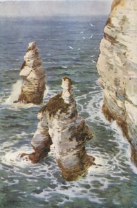 Flamborough: King and Queen Rocks (kolor lito) autorstwa Ernest William Haslehust