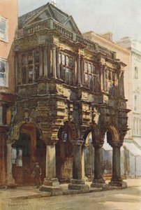 Ganek Guildhall (kolor lito) autorstwa Ernest William Haslehust