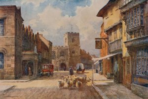 High Street, Stratford-on-Avon (kolor lito) autorstwa Ernest William Haslehust