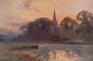 Kościół Świętej Trójcy, Stratford-on-Avon (kolor lito) autorstwa Ernest William Haslehust