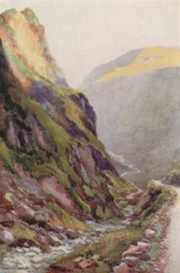 Honister Pass  Dawn (kolor lito) autorstwa Ernest William Haslehust