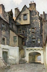 W Bakehouse Close: Rezydencja markiza Huntly (kolor lito) autorstwa Ernest William Haslehust