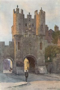 Micklegate Bar (kolor lito) autorstwa Ernest William Haslehust