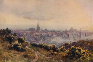 Norwich z Mousehold Heath (kolor lito) autorstwa Ernest William Haslehust