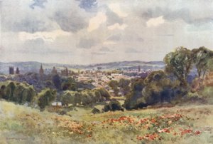 Oxford z Headington Hill (kolor lito) autorstwa Ernest William Haslehust