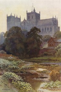 Ripon Minster from the River (kolor lito) autorstwa Ernest William Haslehust