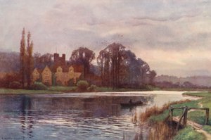 Tamiza: Opactwo Bisham (kolorowa litografia) autorstwa Ernest William Haslehust
