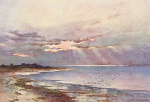Tamiza: Patrząc na południe do Nore (kolorowa litografia) autorstwa Ernest William Haslehust