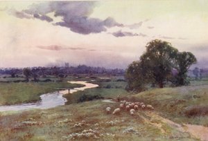 Tamiza: Widok z Eisey Hill (kolorowa litografia) autorstwa Ernest William Haslehust