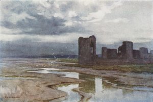 Piaski Dee, Zamek Flint (kolor lito) autorstwa Ernest William Haslehust