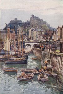 Port rybacki, Folkestone (kolor lito) autorstwa Ernest William Haslehust