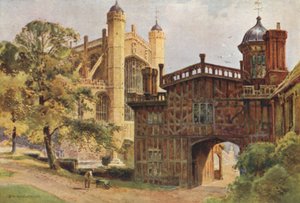 Krużganki podkowy i kaplica św. Jerzego (kolor lito) autorstwa Ernest William Haslehust