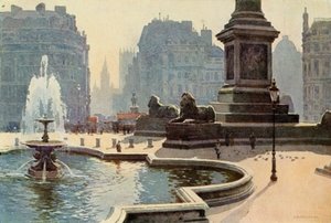 Trafalgar Square (kolor lito) autorstwa Ernest William Haslehust