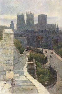 York z murów miejskich (kolor lito) autorstwa Ernest William Haslehust