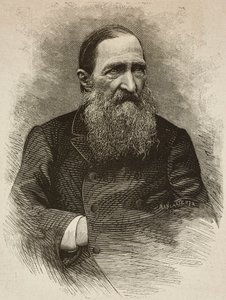 Poeta Józef Ignacy Kraszewski (1812-1887) w Genewie 19 marca, rycina Ernesto Mancastroppy ze zdjęcia Romarolo, z L
