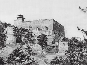 Jehol, Potala, Chihli, główny budynek w Potali, widok od południowego zachodu (zdjęcie czarno-białe) autorstwa Ernst Boerschmann