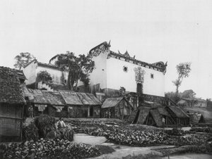 Wanhien, Huan hou kung, Szechuan, świątynia pamięci generała Chang Fei na wysokim brzegu Jangcy (zdjęcie czarno-białe) autorstwa Ernst Boerschmann