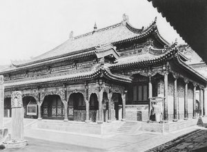 Wu tai shan, Hien tung sze, Shansi, Wielka Sala Modlitwy (zdjęcie czarno-białe)