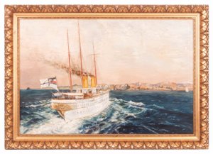 Cesarska łódź motorowa SMS Hohenzollern u wybrzeży Norwegii