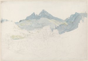 Berchtesgaden ze szczytem Watzmann w oddali autorstwa Ernst Fries