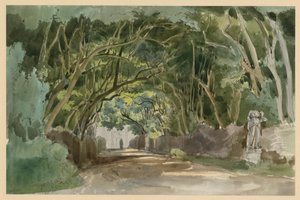 Motyw z parku Villa Borghese w Rzymie autorstwa Ernst Fries