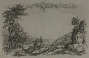 Sześć widoków zamku w Heidelbergu: okładka, scena polowania, 1820. autorstwa Ernst Fries