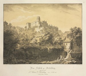 Sześć widoków zamku w Heidelbergu: na wschód, 1820 r.
