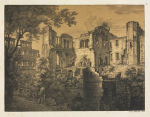 Sześć widoków zamku w Heidelbergu: część zachodnia, 1820 r.