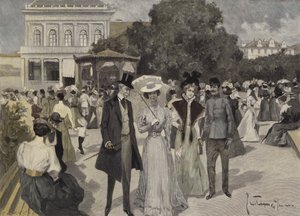 Przed Pawilonem Muzycznym we Franzensbad autorstwa Ernst Heilemann