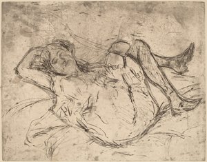 Śniąca dziewczyna, 1906. autorstwa Ernst Ludwig Kirchner