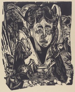 Dziewczyna śniąca, 1918. autorstwa Ernst Ludwig Kirchner