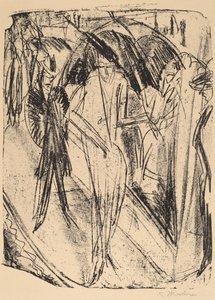 Dama w deszczu, 1914. autorstwa Ernst Ludwig Kirchner