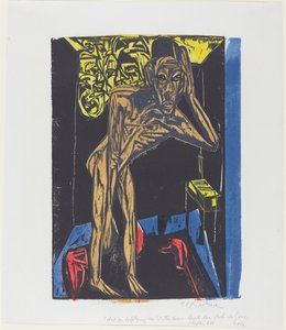 Cudowna historia Petera Schlemihla: Schlemihl w samotności pokoju..., 1915. autorstwa Ernst Ludwig Kirchner