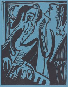 Pianista i piosenkarz, 1928. autorstwa Ernst Ludwig Kirchner