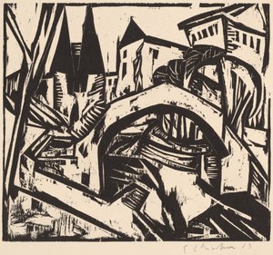 Brzeg rzeki w Elisabeth Berlin, 1912-1913. autorstwa Ernst Ludwig Kirchner