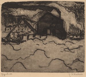Pogłębiarki piasku na Łabie, 1906. autorstwa Ernst Ludwig Kirchner