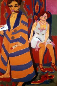 „Autoportret z modelem”, 1907 autorstwa Ernst Ludwig Kirchner