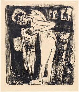 Stojąc nago w pokoju, 1921. autorstwa Ernst Ludwig Kirchner