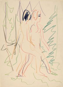 Dwa akty w lesie, 1925. autorstwa Ernst Ludwig Kirchner
