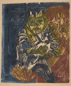 Kobieta z dzieckiem i kotem, 1919. autorstwa Ernst Ludwig Kirchner
