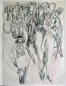 Ulica w Berlinie, Niemcy (Rysunek autorstwa Ernst Ludwig Kirchner