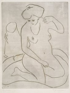 Nude w tubie z naszyjnikiem. 1909 autorstwa Ernst Ludwig Kirchner