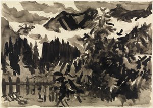 Krajobraz alpejski (mgła w górach) autorstwa Ernst Ludwig Kirchner