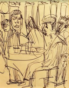 Przy stoliku w kawiarni autorstwa Ernst Ludwig Kirchner