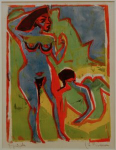 Kąpiące się kobiety w Moritzburgu autorstwa Ernst Ludwig Kirchner