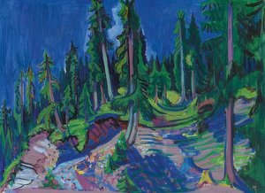 Badanie lasu górskiego. 1936 autorstwa Ernst Ludwig Kirchner