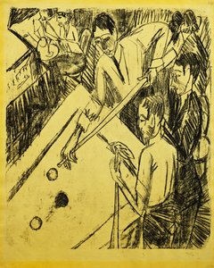 Bilardzista; Bilardspieler, 1915 autorstwa Ernst Ludwig Kirchner