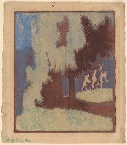 Kasztanowce w świetle księżyca autorstwa Ernst Ludwig Kirchner
