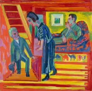 Wizyta - para i nowicjusz. 1922 autorstwa Ernst Ludwig Kirchner