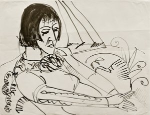 E.L. Kirchner, siedząca kobieta (Erna) autorstwa Ernst Ludwig Kirchner